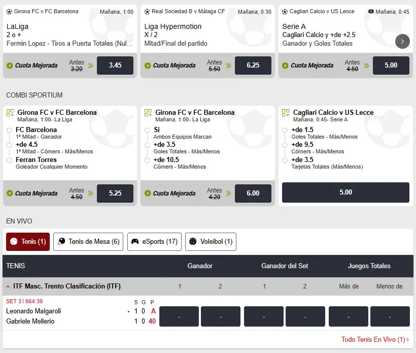 las sportium apuestas españa